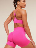 Gymshark Relay Seamless High-Rise Shorts — Electric Pink — 8