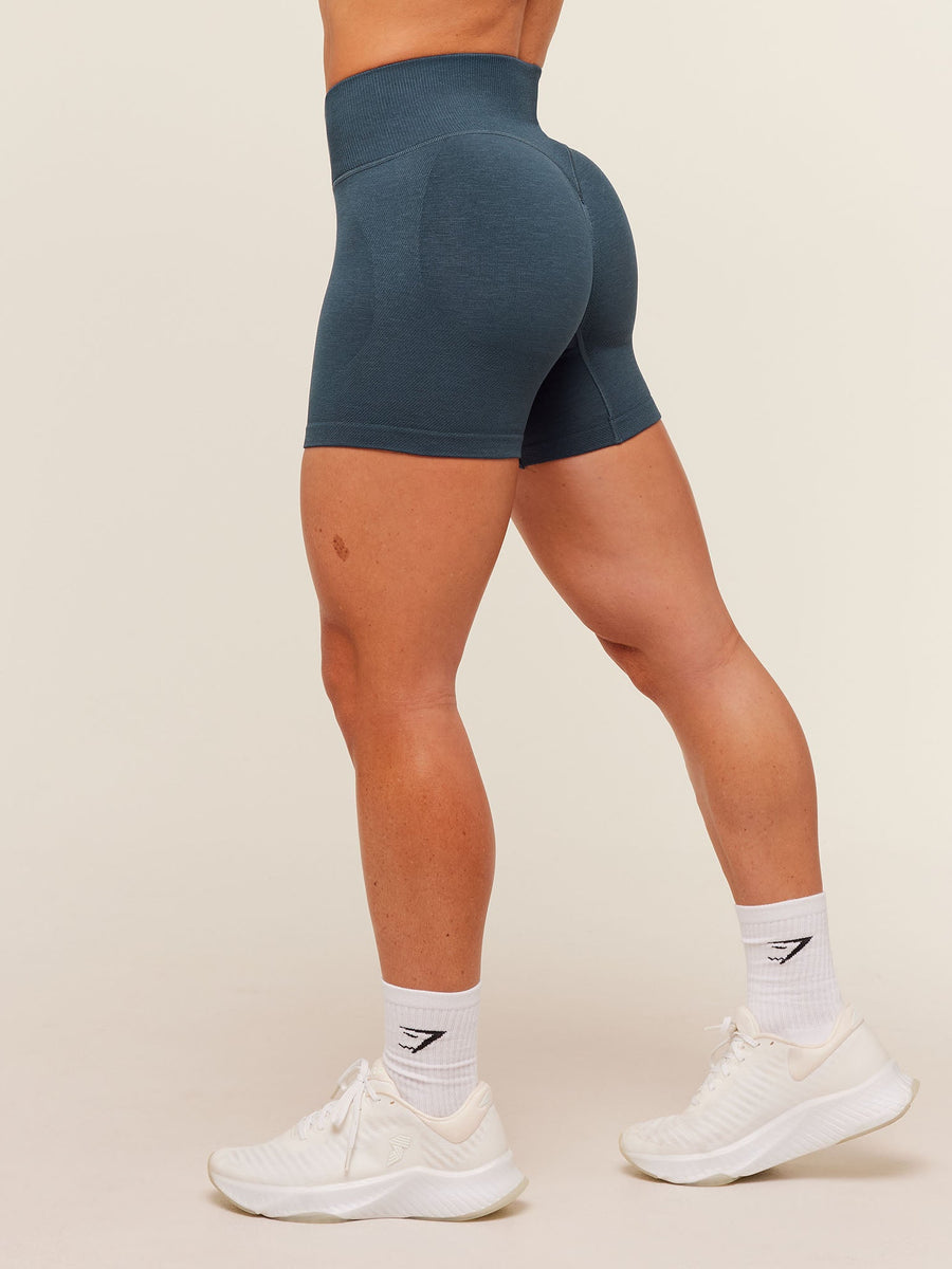 Gymshark Relay Seamless High-Rise Shorts — Stealth Blue — 7