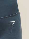 Gymshark Relay Seamless High-Rise Shorts — Stealth Blue — 8