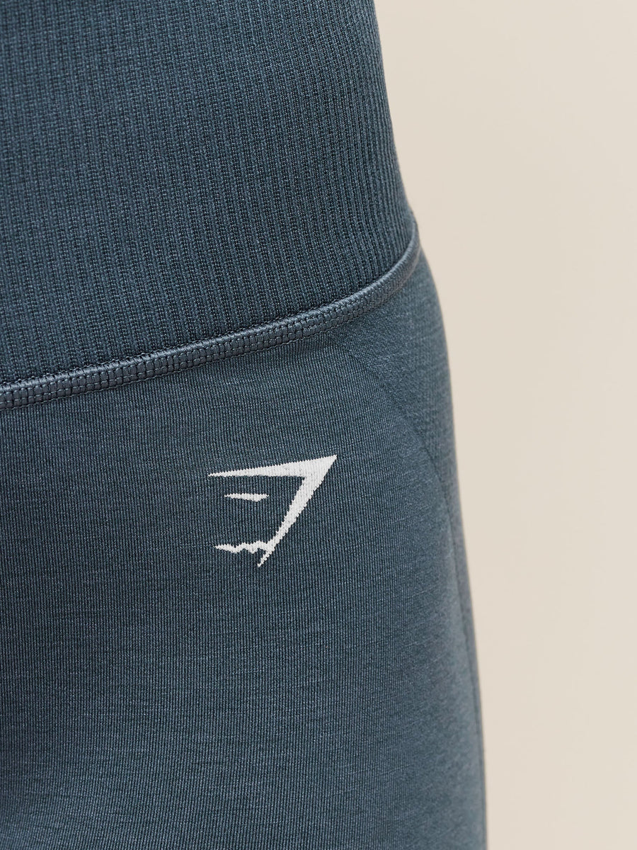 Gymshark Relay Seamless High-Rise Shorts — Stealth Blue — 8