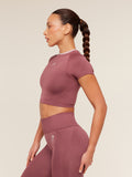 Gymshark Relay Seamless Short Sleeve Crop Top — Reset Pink/Light Pink — 3