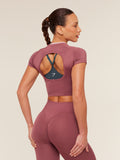 Gymshark Relay Seamless Short Sleeve Crop Top — Reset Pink/Light Pink — 2