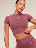 Gymshark Relay Seamless Short Sleeve Crop Top — Reset Pink/Light Pink — 5