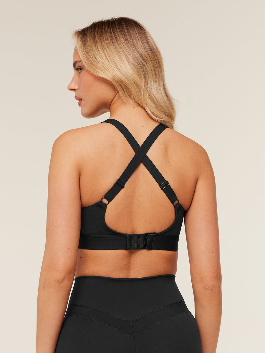 Gymshark High Support Ruched Sports Bra — Black — 2
