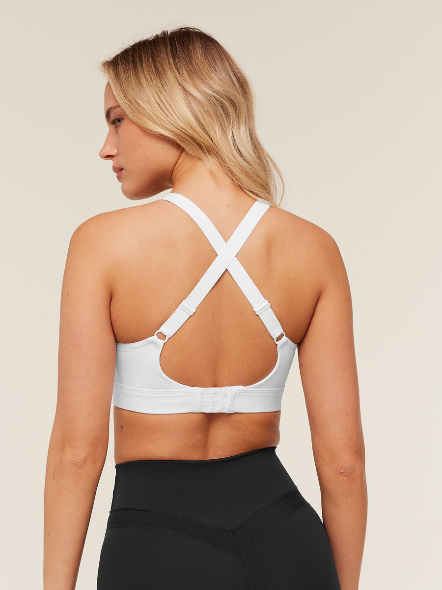 Gymshark High Support Ruched Sports Bra — White — 2