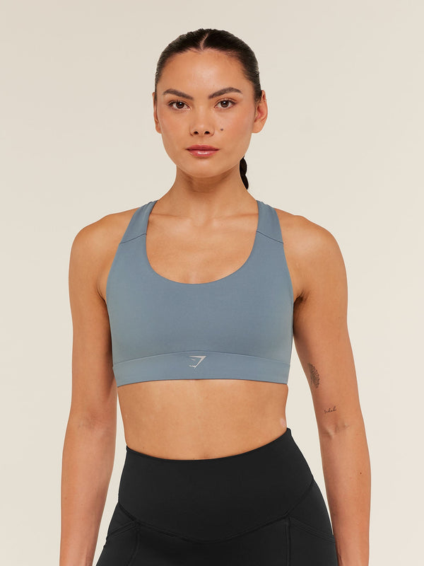 Gymshark Medium Support Running Sports Bra — Iron Blue