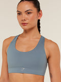 Gymshark Medium Support Running Sports Bra — Iron Blue — 6