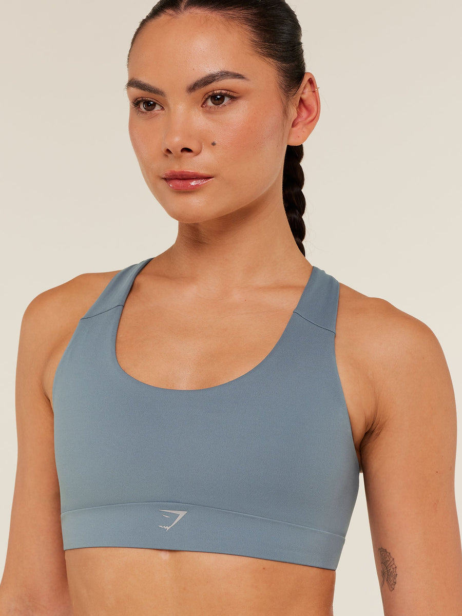 Gymshark Medium Support Running Sports Bra — Iron Blue — 6