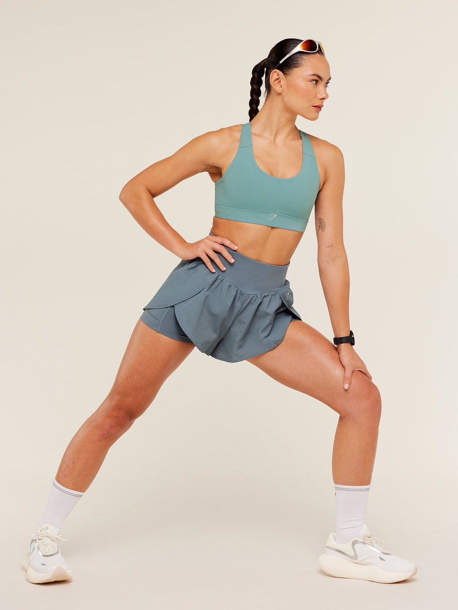 Gymshark Medium Support Running Sports Bra — Storm Blue — 6