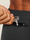 Gymshark Seamless Running Half Tight — Black/Grey — 4