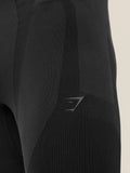 Gymshark Seamless Running Half Tight — Black/Grey — 6