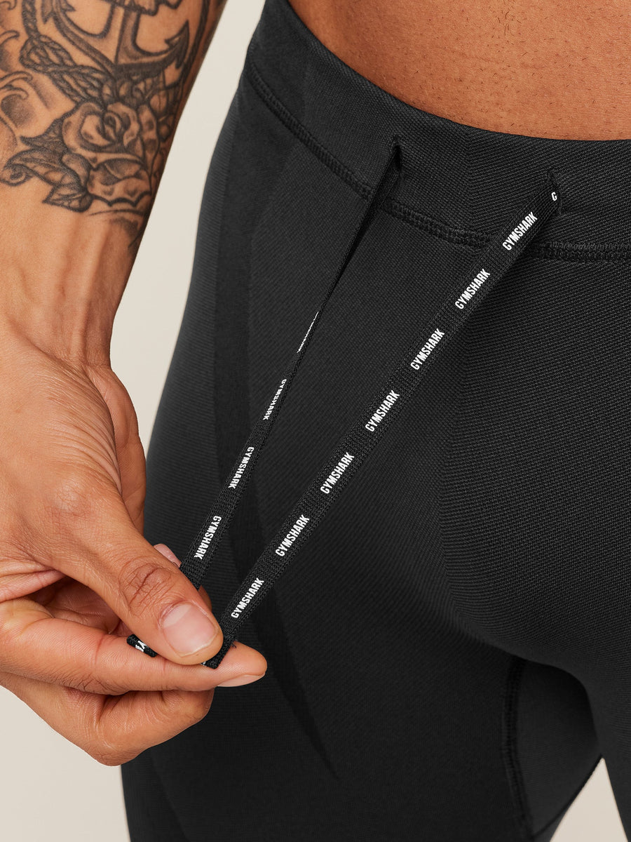 Gymshark Seamless Running Half Tight — Black/Grey — 7