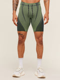 Gymshark Seamless Running Half Tight — Stealth Blue /  Sorbet Yellow — 1