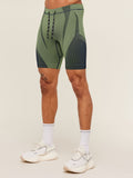 Gymshark Seamless Running Half Tight — Stealth Blue /  Sorbet Yellow — 3