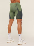 Gymshark Seamless Running Half Tight — Stealth Blue /  Sorbet Yellow — 2