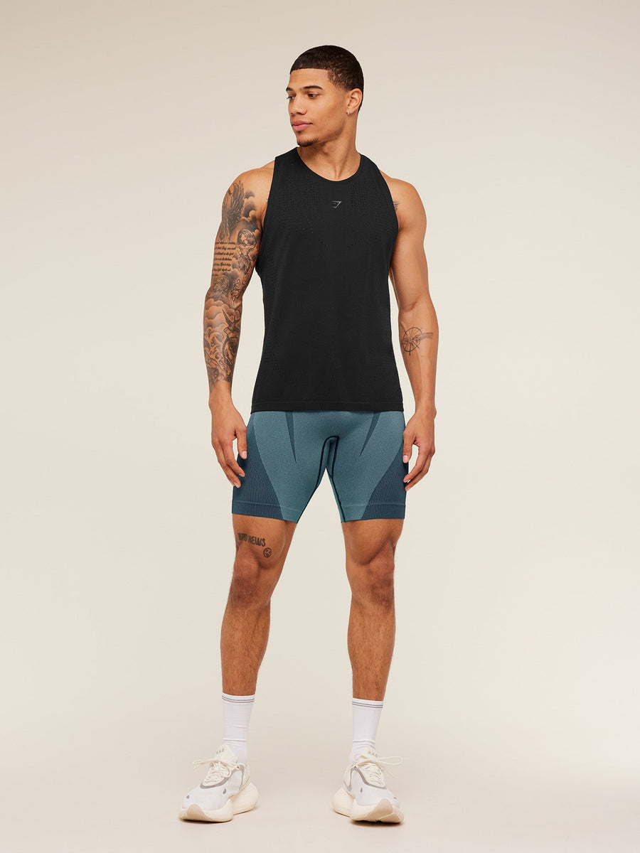 Gymshark Seamless Running Half Tight — Stealth Blue /  Storm Blue — 4