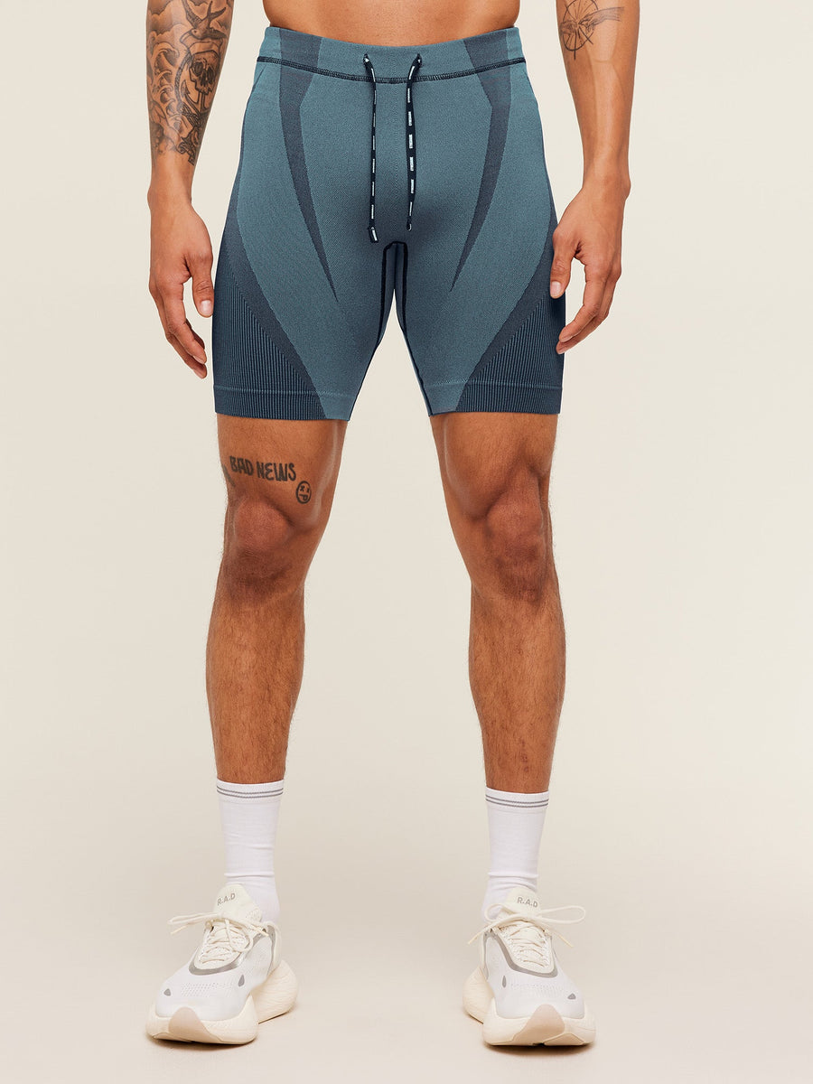 Gymshark Seamless Running Half Tight — Stealth Blue /  Storm Blue — 1