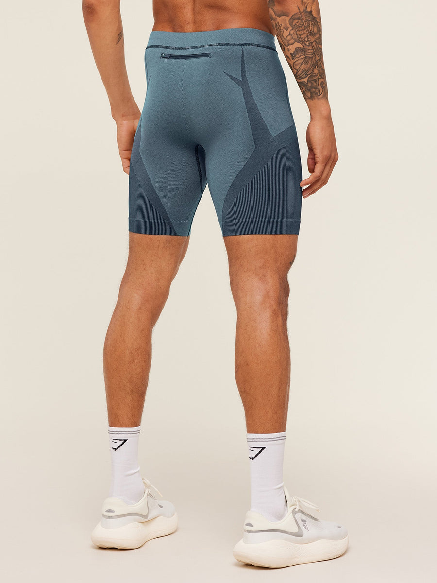 Gymshark Seamless Running Half Tight — Stealth Blue /  Storm Blue — 2