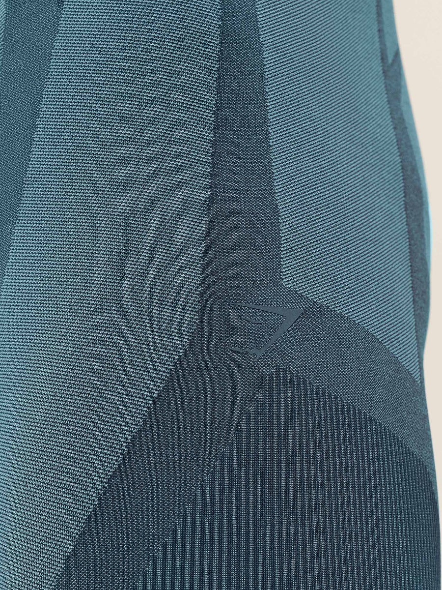 Gymshark Seamless Running Half Tight — Stealth Blue /  Storm Blue — 7