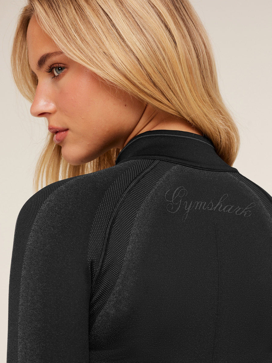 Gymshark Charge Seamless Jacket — Black/Graphite Grey — 6