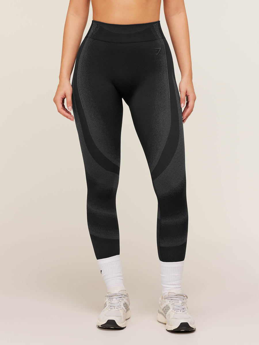 Gymshark Charge Seamless Leggings — Black/Graphite Grey — 1