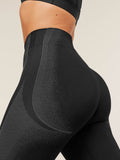 Gymshark Charge Seamless Leggings — Black/Graphite Grey — 4