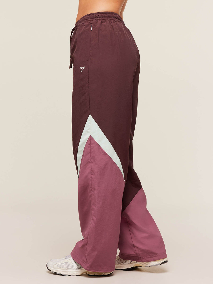 Gymshark Contrast Track Pants — Rich Maroon/Reset Pink/Oat White — 3