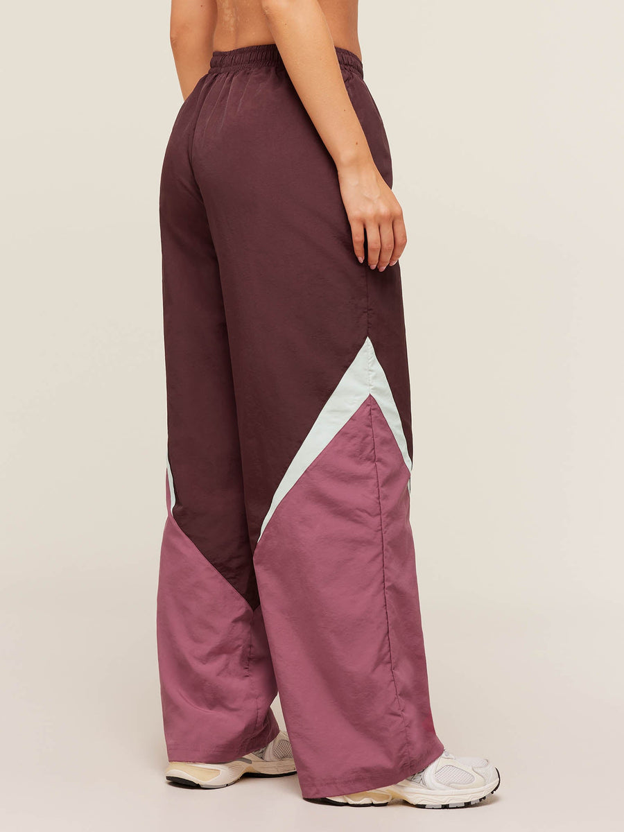 Gymshark Contrast Track Pants — Rich Maroon/Reset Pink/Oat White — 2