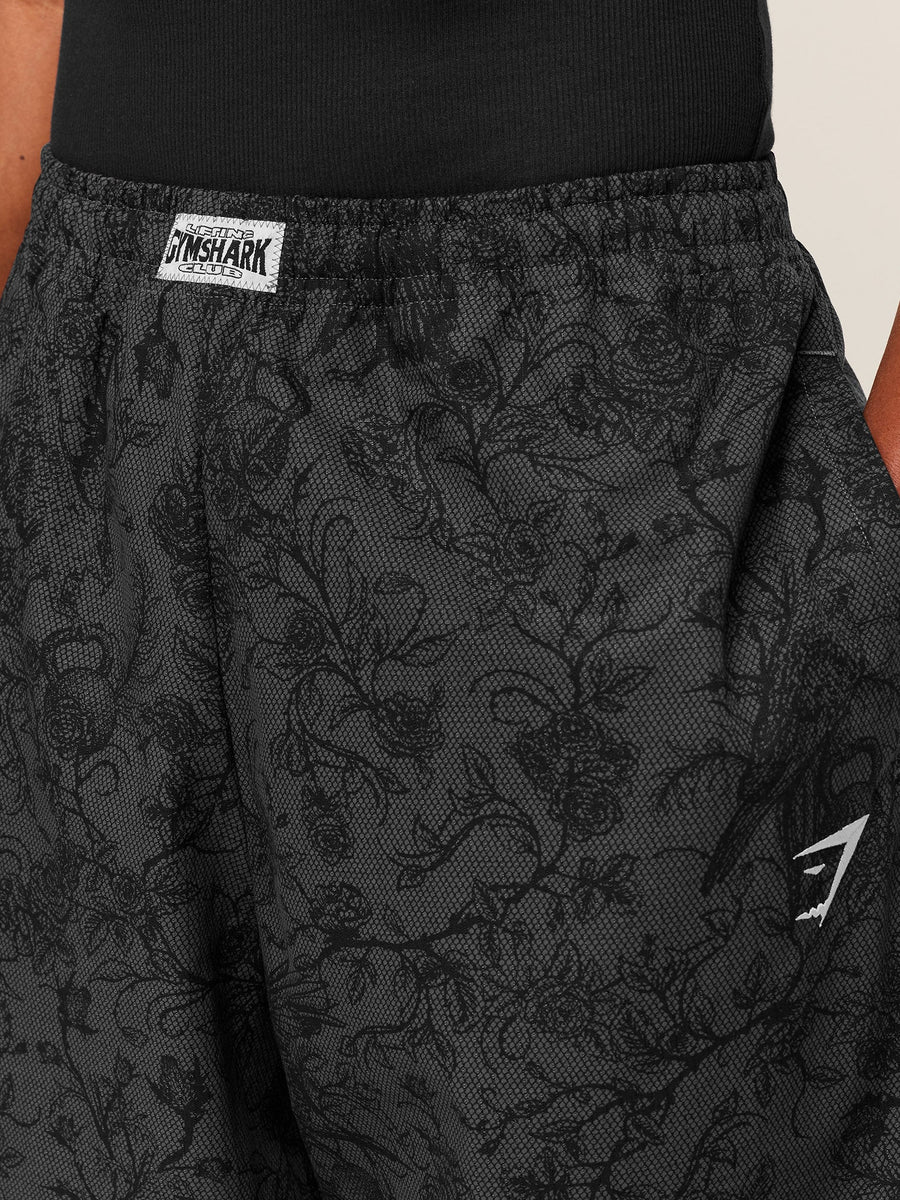 Gymshark Straight Leg Pumper Pants — Black/Grey — 4