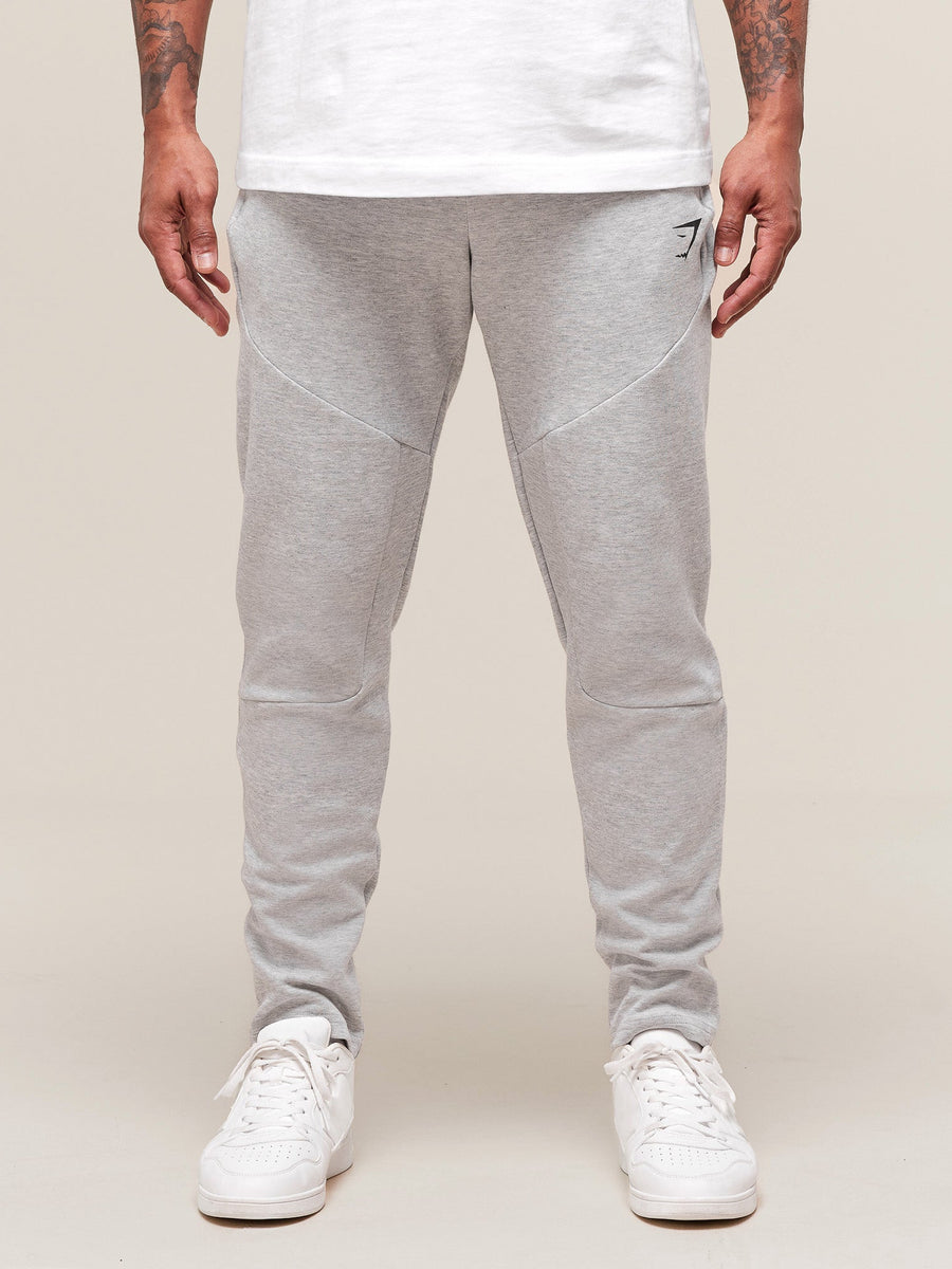 Gymshark Interlock Tech Joggers — Light Grey Core Marl — 1