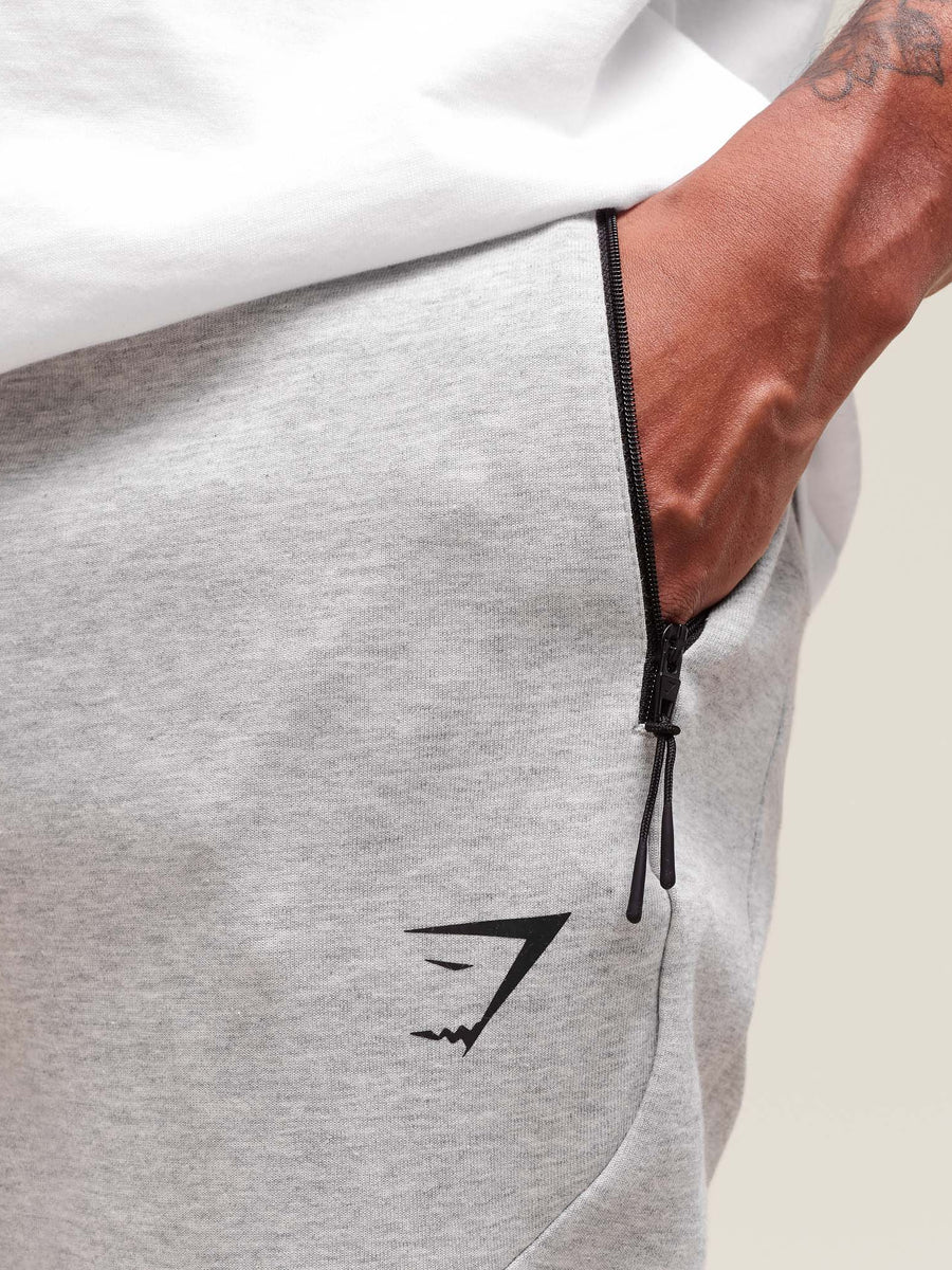 Gymshark Interlock Tech Joggers — Light Grey Core Marl — 4