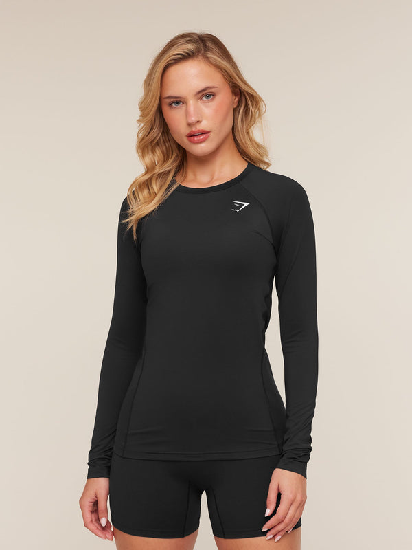 Gymshark Training Baselayer Long Sleeve Top — Black