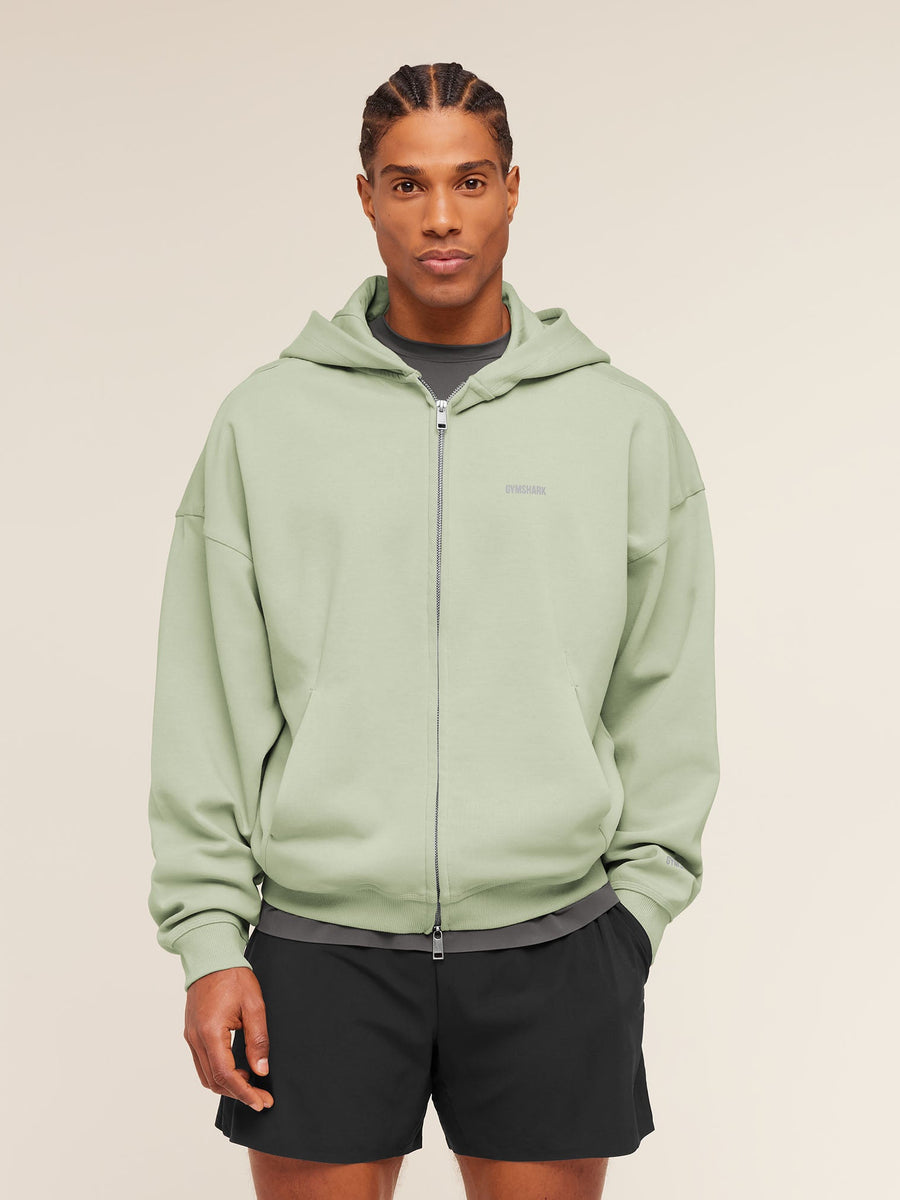 Gymshark Evolve Lightweight Zip Through Hoodie — Haze Green — 1