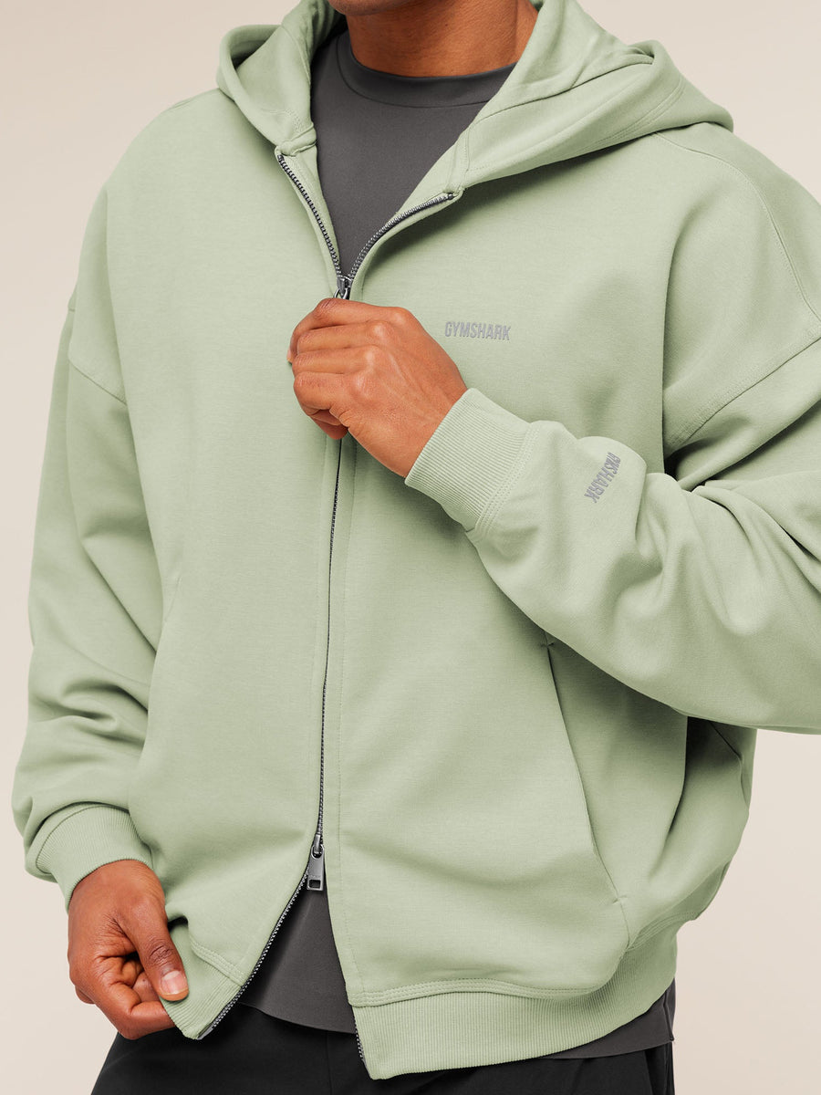 Gymshark Evolve Lightweight Zip Through Hoodie — Haze Green — 4