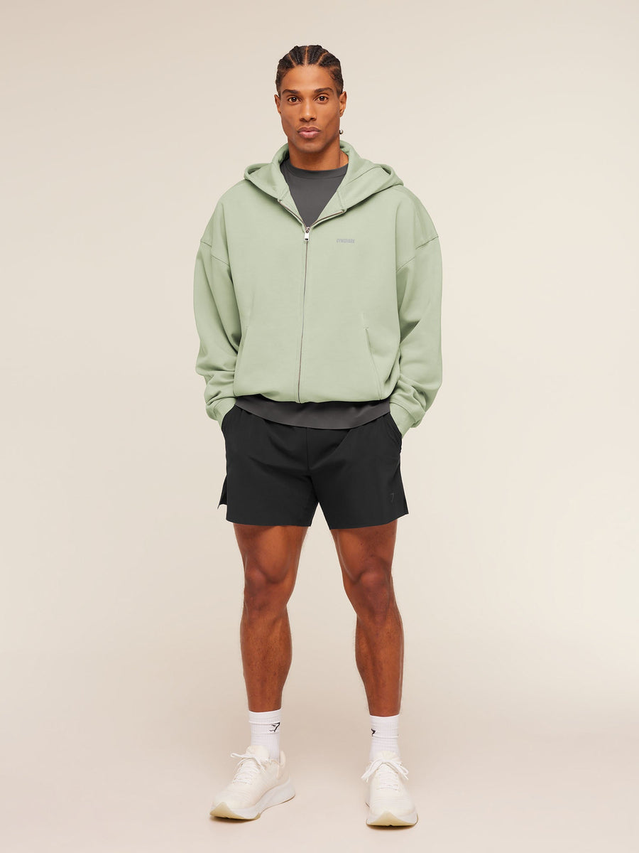 Gymshark Evolve Lightweight Zip Through Hoodie — Haze Green — 5