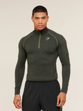 Gymshark Vital 1/4 Zip — Core Olive/Black — 1