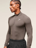 Gymshark Vital 1/4 Zip — Camo Brown/Linen Brown — 3