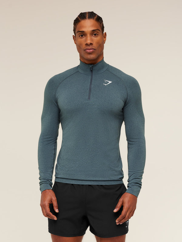 Gymshark Vital 1/4 Zip — Iron Blue /  Stealth Blue