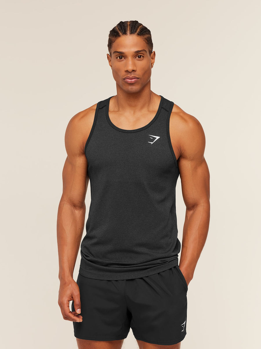 Gymshark Vital Tank — Black/Silhouette Grey — 1