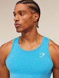Gymshark Vital Tank — White/Brand Blue — 6