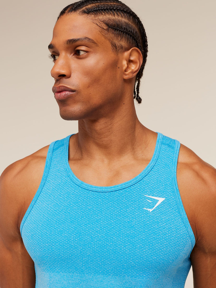 Gymshark Vital Tank — White/Brand Blue — 6