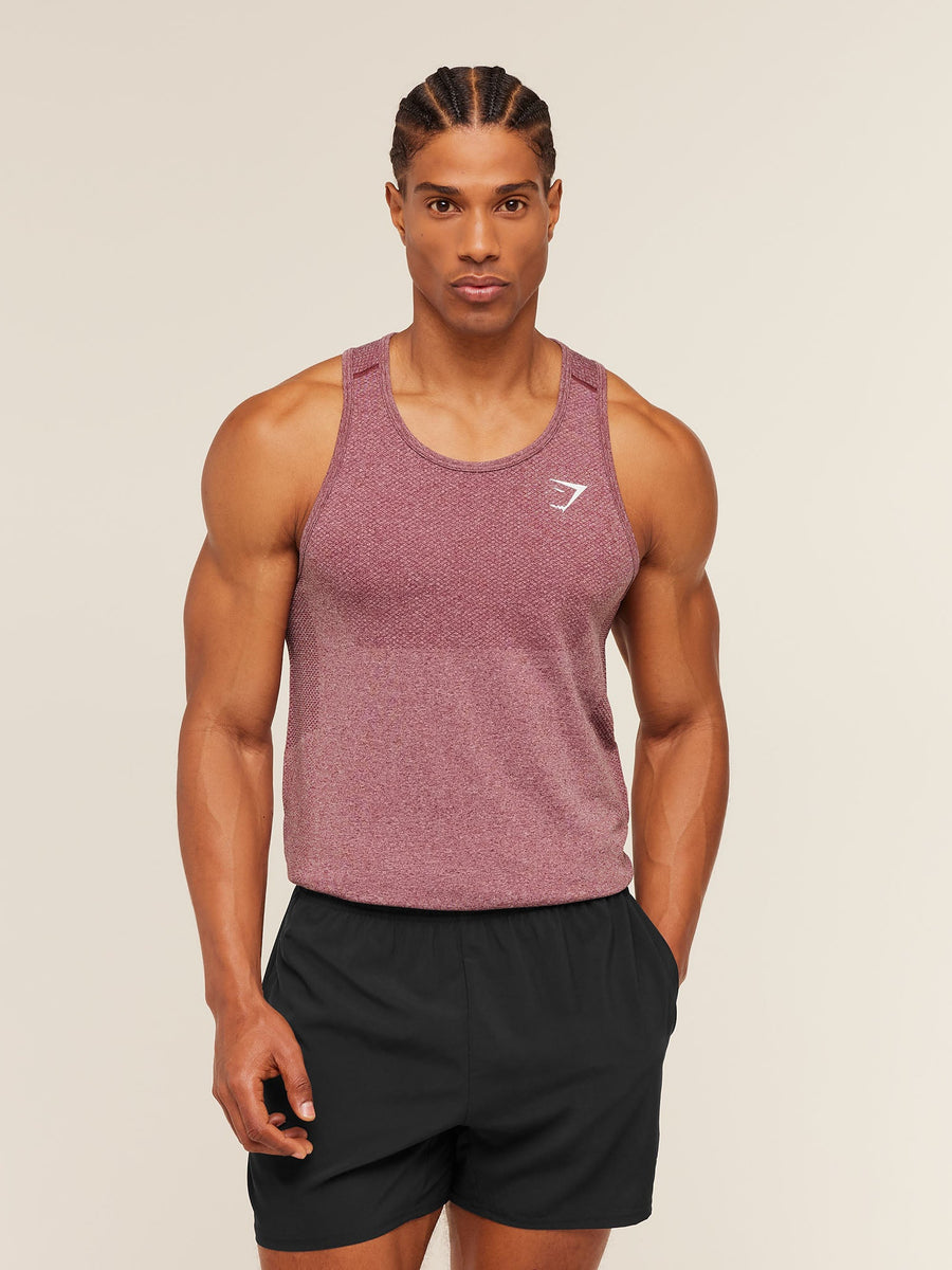 Gymshark Vital Tank — White/Port — 1