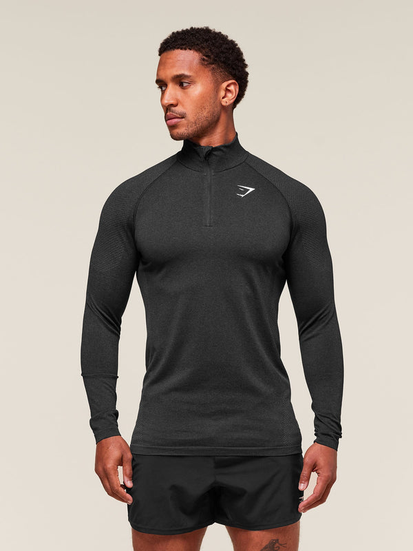 Gymshark Vital 1/4 Zip — Black/Silhouette Grey
