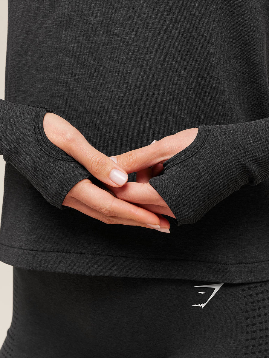 Gymshark Vital 1/4 Zip — Black Marl — 7