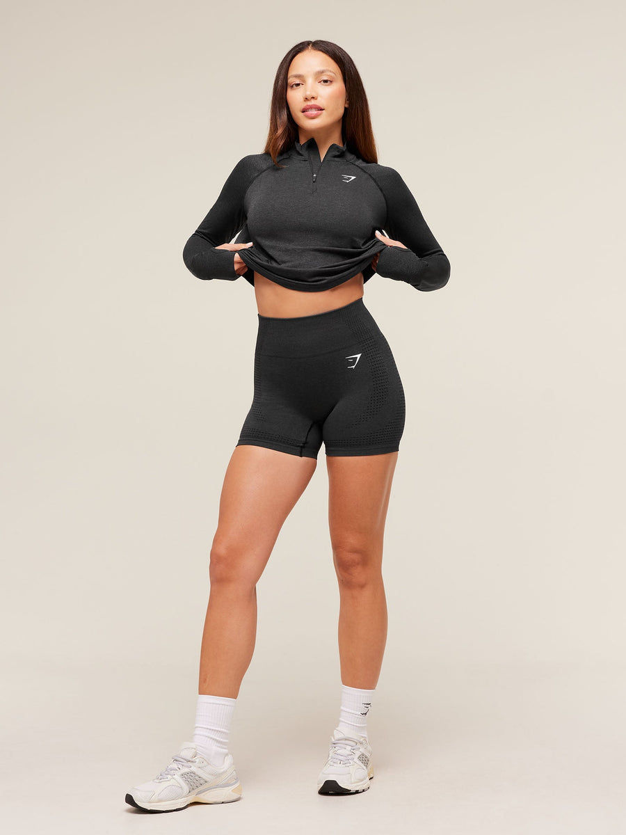 Gymshark Vital 1/4 Zip — Black Marl — 4