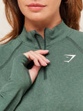Gymshark Vital 1/4 Zip — Obsidian Green Marl — 4