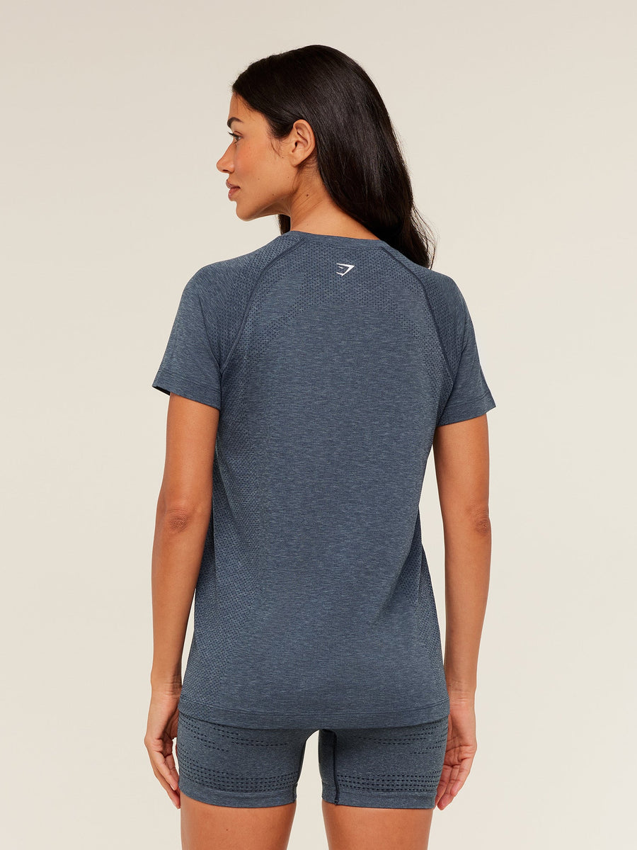 Gymshark Vital Seamless 2.0 Light T-Shirt — GS Stealth Blue/ Marl — 2