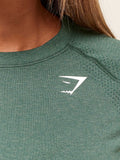 Gymshark Vital Seamless 2.0 Light T-Shirt — Obsidian Green Marl — 5