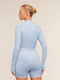 Gymshark Vital Seamless Midi Zip 2.0 Pullover — Chilled Blue — 2