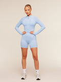 Gymshark Vital Seamless Midi Zip 2.0 Pullover — Chilled Blue — 4